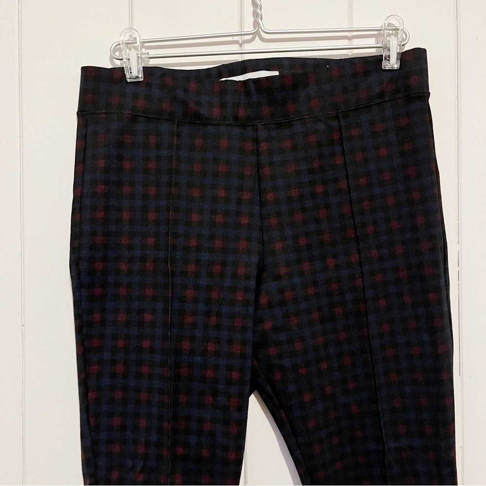 Old Navy Stevie Navy and Dark Red Plaid Trousers. Size Large.